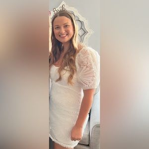 White tulle mini dress